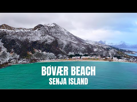 Bøvær Beach on Senja Island, Norway (4K Aerial Footage)