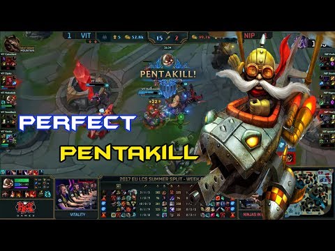 VIT Nukeduck (Corki) Perfect Pentakill | EU LCS 2017 Week 6 VIT vs NIP highlights