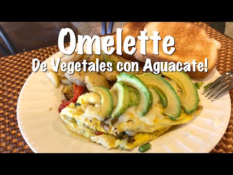 Omelette de Vegetales con Aguacate - Como hacer Omelette con Vegetales - Receta de Omelette