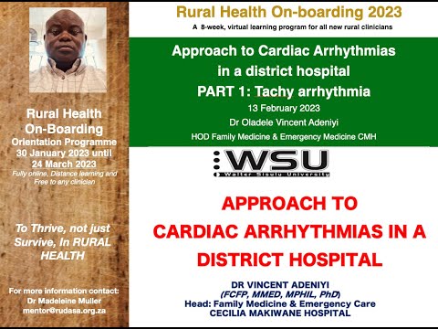 RO2023 Cardiac Arrhythmia Part 1 Tachy arrhythmia Dr Adeniyi