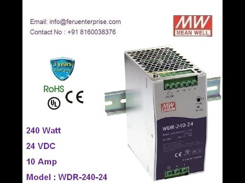 Drt-240-24 meanwell smps power supply, 89%, output voltage: ...