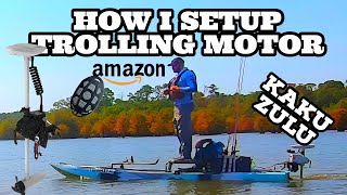 Remote Transom 55LBS Kayak Trolling Motor Setup