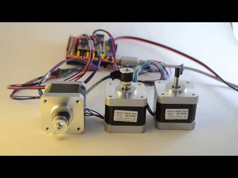Wantai 42BYGHW609 stepper motor testing with Arduino cnc shield and GRBL with DRV8825 drives