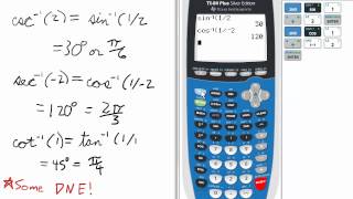 Inverse Reciprocal Trig on TI 84 Graphing Calculator