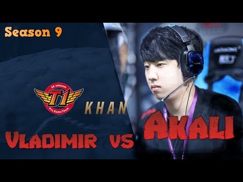 SKT Khan - Vladimir vs Akali Top - Patch 9.19 LoL Season 9 KR Ranked | League of Legends Replays