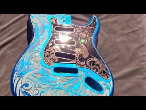 Engraved Pickguard & Tremolo Cover Copper Acrylic Mirror for Fender Stratocaster SSS, HSS, HSH Setups Available image 11