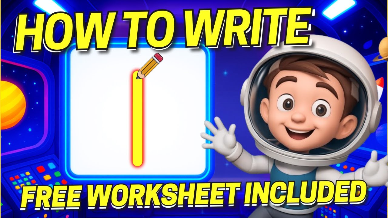 Learn to Write Number 1 - Interactive Writing Lesson + Free Worksheet (Coco + Super Simple Inspo)