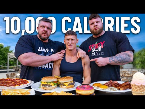 I ate World's Strongest Man 10,000 CALORIE BULKING DIET ft. Stoltman Brothers