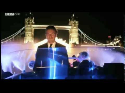 David Beckham Boat, Torch at Olympics Opening Ceremony 2012