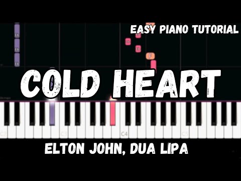 Elton John, Dua Lipa - Cold Heart (PNAU Remix) (Easy Piano Tutorial)