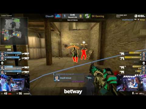 coldzera 1v3 clutch | Cloud9  vs SK | ESL One Cologne 2017 - Grandfinal | Cobblestone