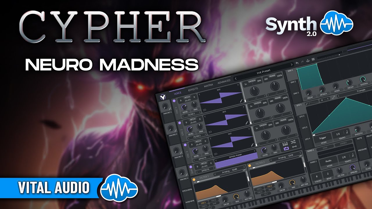 HDL003 - C Y P H E R - Neuro Madness - Vital Audio ( 100 presets ) - Video Preview 1