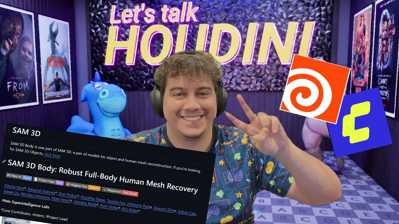 Sam3Dbody to RBDs with Houdini ComfyUI Bridge plugin