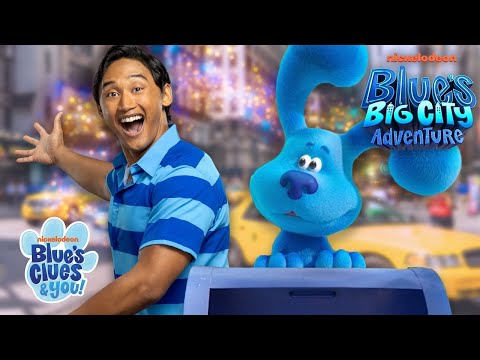 Thumbnail of the video: We're On Our Way Song (Official Clip) Blue's Big City Adventure Movie | Blue's Clues & You!