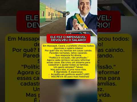 PREFEITO ABANDONA SALÁRIO PRA REFORMAR CASAS | MASSAPÊ CEARÁ #prefeito #brasil #ceará