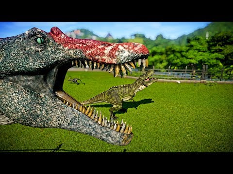 Indoraptor Vs T - Rex Vs Spinosaurus (Dinosaurs Battle Royale) Jurassic World Evolution