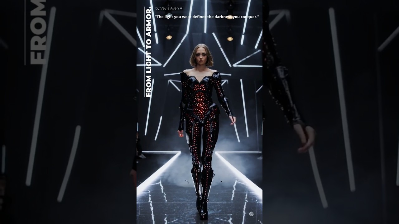 Glowing Bodysuits of the Future | Cyber Fashion on Fire | Futuristic Runway Revolution #fashion