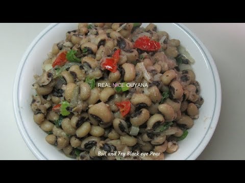 Boiled and Fried Black Eye peas, step by step Recipe Video l Real Nice Guyana.