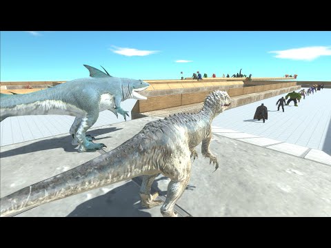 INDOMINUS REX AND KINGSHARK DEATH RUN - Animal Revolt Battle Simulator