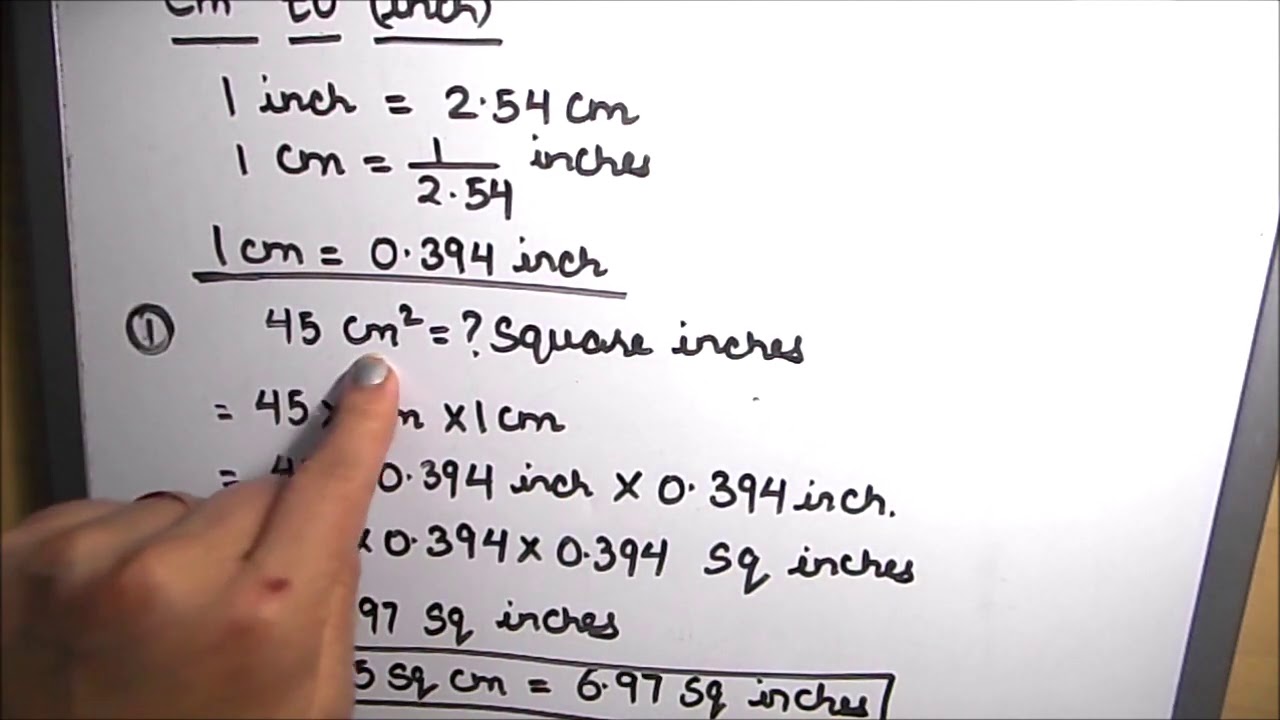 How do you convert cm squared to inches squared?
