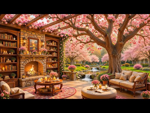 Sweet Jazz Music at Cherry Blossom Coffee Shop 🌸 Relaxing Jazz Music for Relieve Stress & Anxiety