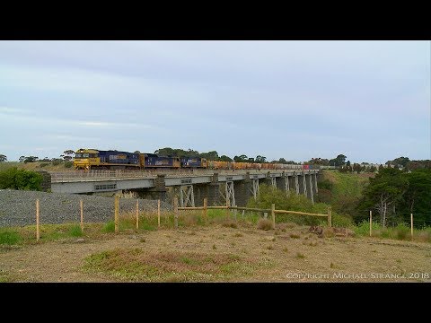 MP2 Steel Wagons & Containers Crossing Moorabool Viaduct - PoathTV Australian Trains