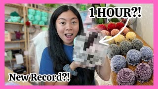 How Much Can I Crochet in 1 HOUR? 🧶 Setting a NEW Record?! Challenging Myself From 2 Years Ago 💕