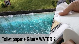 Toilet paper + Glue = Realistic Ocean water