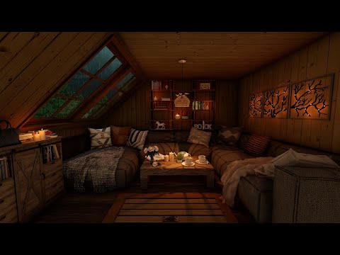 My Secret Place When I Want To Be Alone🌙 Cozy Attic Hideout Ambience | Calming Rain On Window Sounds