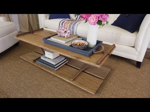 工業用コーヒー テーブル金属パイプ (Industrial Coffee Table with Metal Pipes)