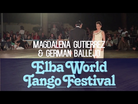  German Ballejo  and  Magdalena Gutierrez  are  dancing  to  "  A Don Agustin Bardi  "  by  Osvaldo Pugliese  at  Elba Tango Festival  in  2016