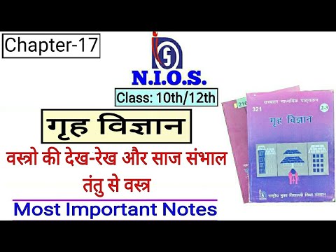 NIOS | Class-10/12 | Home Science | Chapter-17