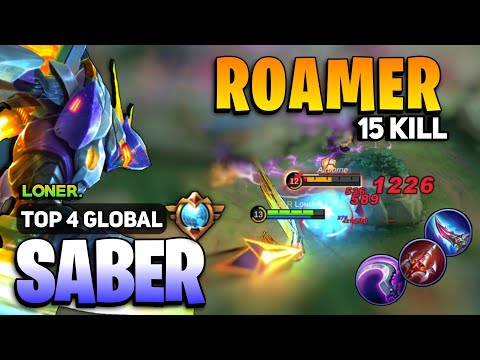SUPREME SABER Roamer New Meta? [ Saber Best Build Top Global ] By Lᴏɴᴇʀ. - Mobile Legends