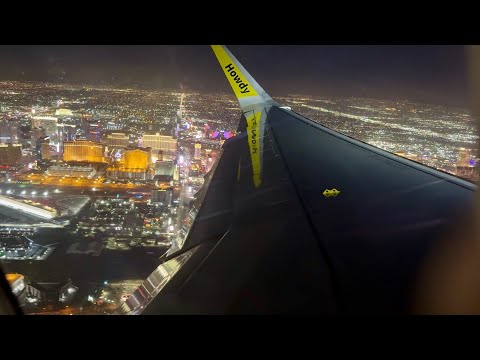 Spirit Airlines Airbus A321NEO Night takeoff from Las Vegas
