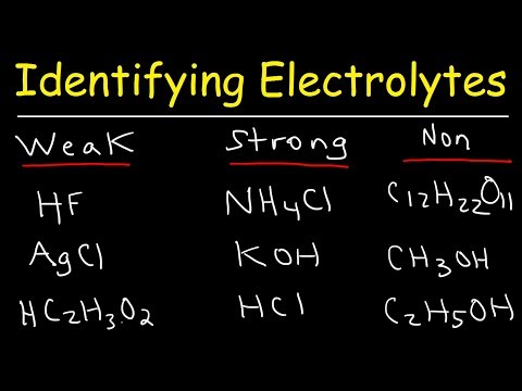 Identifying Strong Electrolytes, Weak Electrolytes, and Nonelectrolytes - Chemistry Examples Video