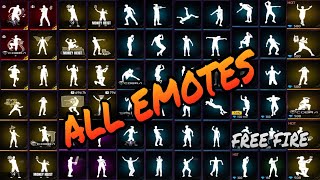 ALL EMOTES IN FREE FIRE  FREE FIRE ALL EMOTES  ALL