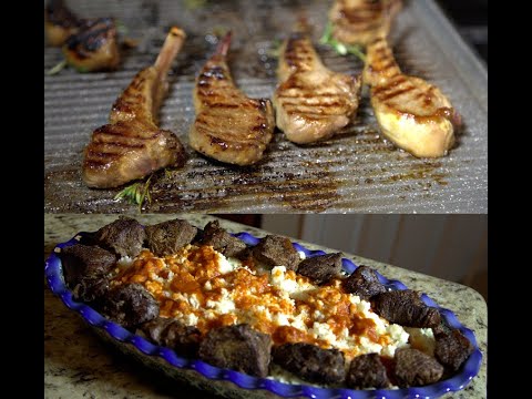 Fata and lamb chops. Egyptian Delicacy