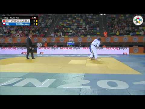 Kathrin UNTERWURZACHER (AUT) Vs Agata OZDOBA (POL) - Judo Grand Prix Samsun 2014 [-63kg]