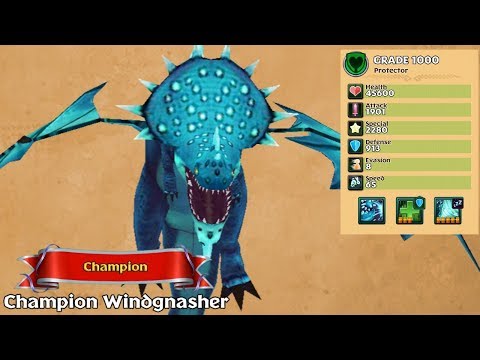 Champion Windgnasher Grade 1000 - PvP Champion Dragon Brawl | Dragons: Rise of Berk