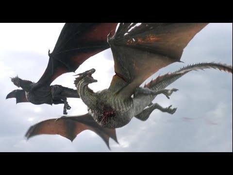 Daenerys 2nd Dragon Rhaegal Killed By Euron Iron Fleet Arrow Bolt - Game of Thrones Season 8 - Ep4