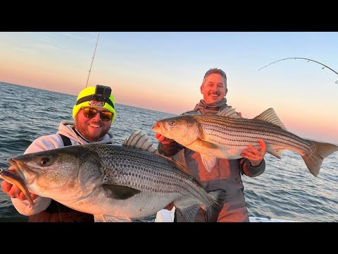 Mid Winter Jigging Up Striper On The Bay