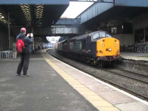DRS 37601 and 37609 on Nuclear Flasks at Cheltenham Spa