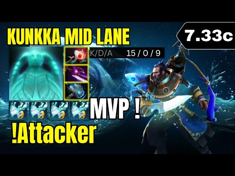 PATCH 7.33c - !Attacker Kunkka Mid Lane Gameplay - Dota 2 Full Match Gameplay