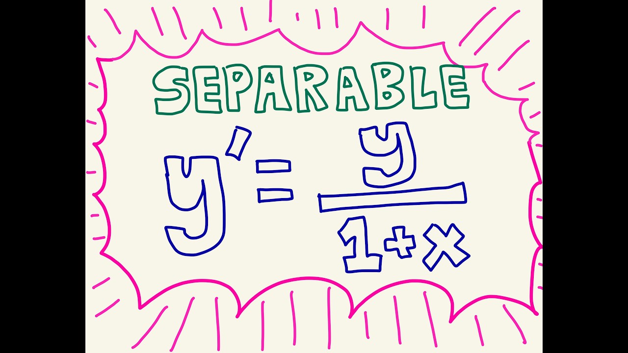 Solve y’ = y / (1+x) (Separable)
