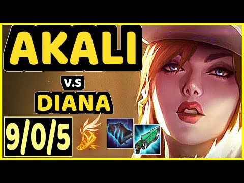 ABLAZEOLIVE (AKALI) vs DIANA - 9/0/5 KDA MID CHALLENGER GAMEPLAY - NA