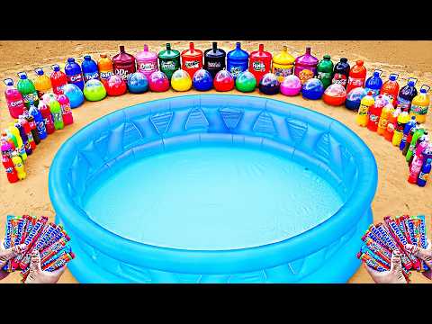 Water Slide Experiment: Big Swimming Pool with Toothpaste Eruption, Fanta, Coca Cola, Pepsi & Mentos