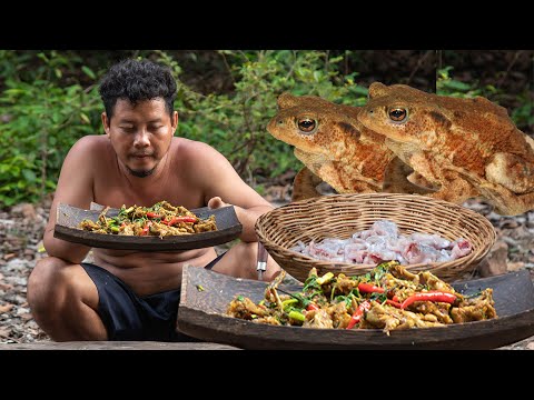 OMG! Catch and Cook Toad Frogs Recipes, Eating Delicious Hot Fried Toad Frogs