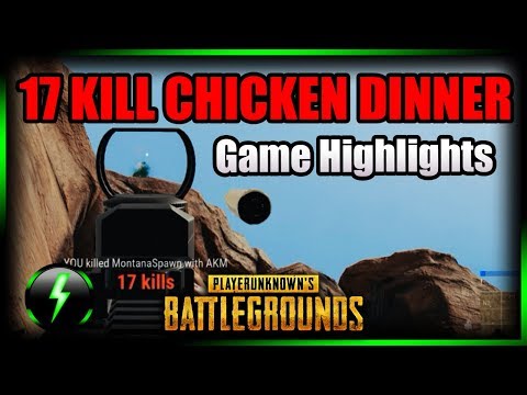 PUBG ► 17-Kill Solo-Squad Chicken Dinner (Highlights) M24 + AKM