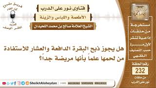 صورة هل يجوز ذبح البقرة الدافعة والعشار للاستفادة من لحمها علماً بأنها مريضة جداً؟ صالح بن محمد اللحيدان