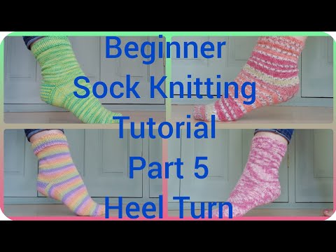 Beginner Sock Knitting Tutorial Series Part 5 Heel Turn on 9" Circular needles